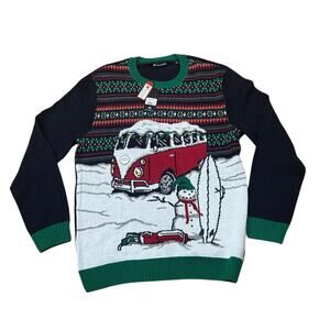 NWT! Travis Mathew Ugly Christmas Sweater Light Up VW Bus Golf READ XL